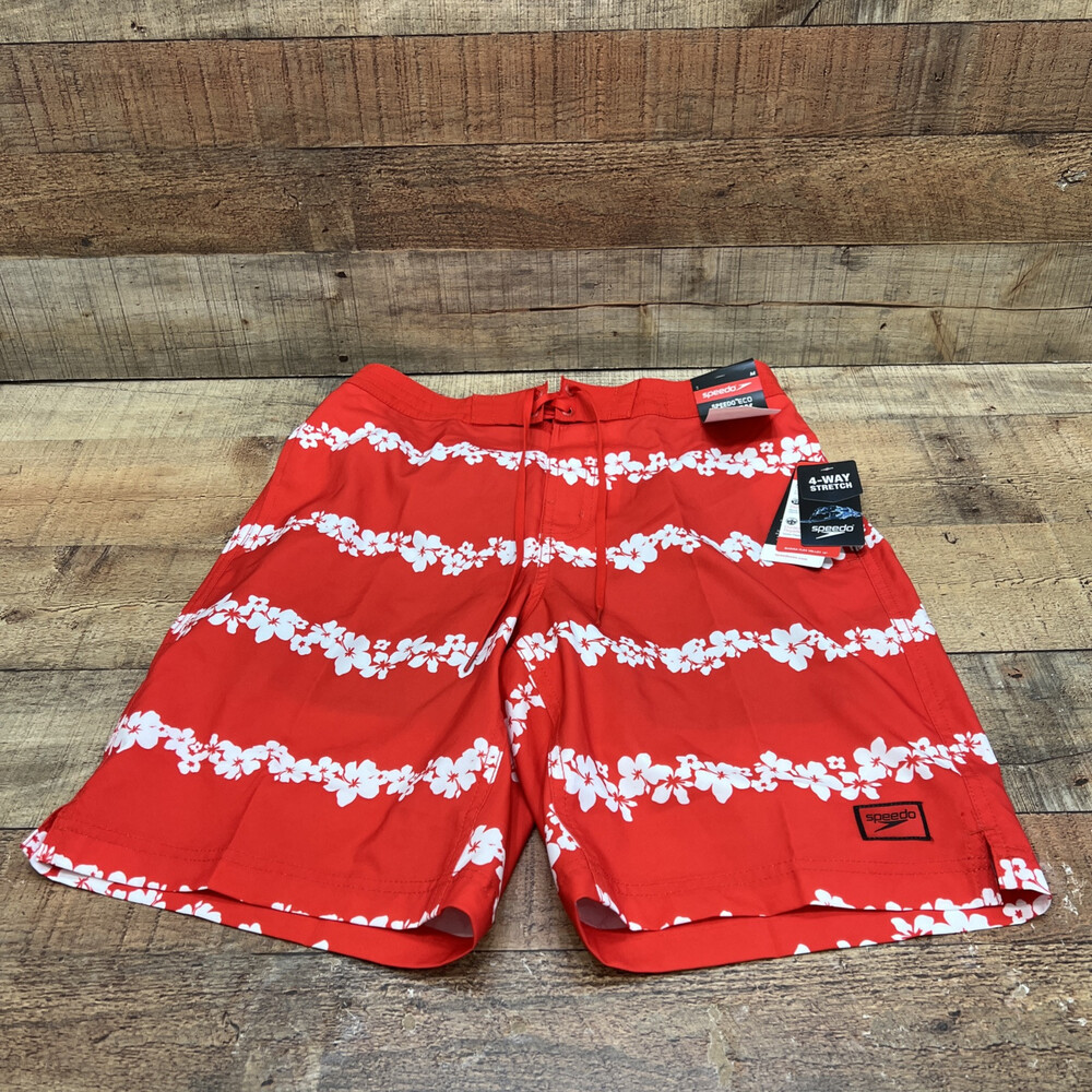 Speedo 4 Way Stretch Eco Mens Swimsuit Trunks Size Medium 9” Inseam NWT!